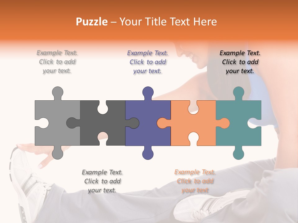 A Woman In A Blue Top Is Doing A Yoga Pose PowerPoint Template