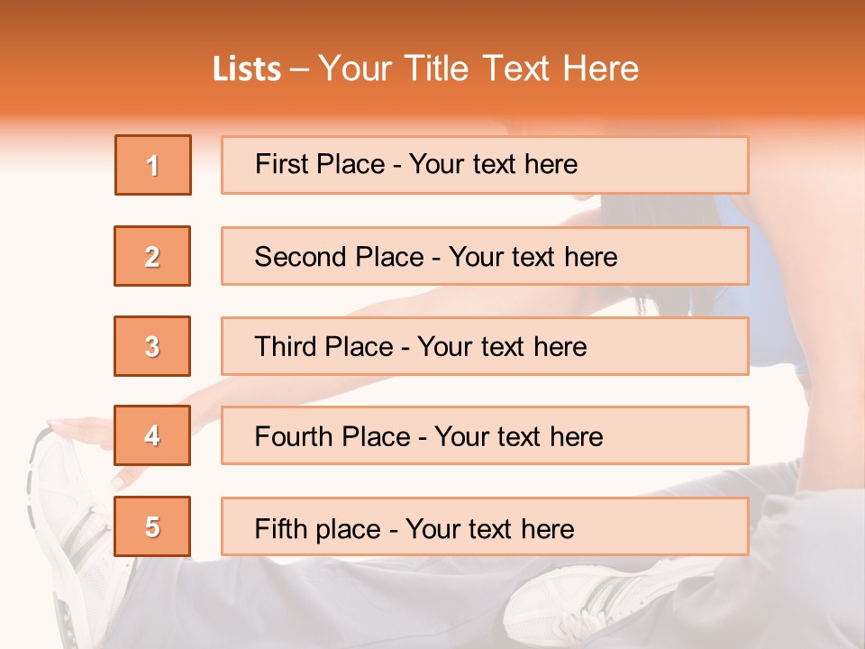A Woman In A Blue Top Is Doing A Yoga Pose PowerPoint Template