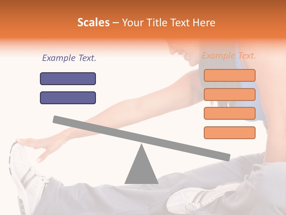 A Woman In A Blue Top Is Doing A Yoga Pose PowerPoint Template