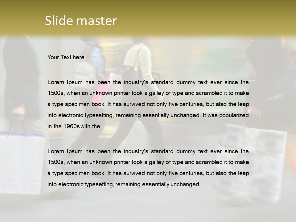 A Group Of People Walking Down A Street Carrying Shopping Bags PowerPoint Template