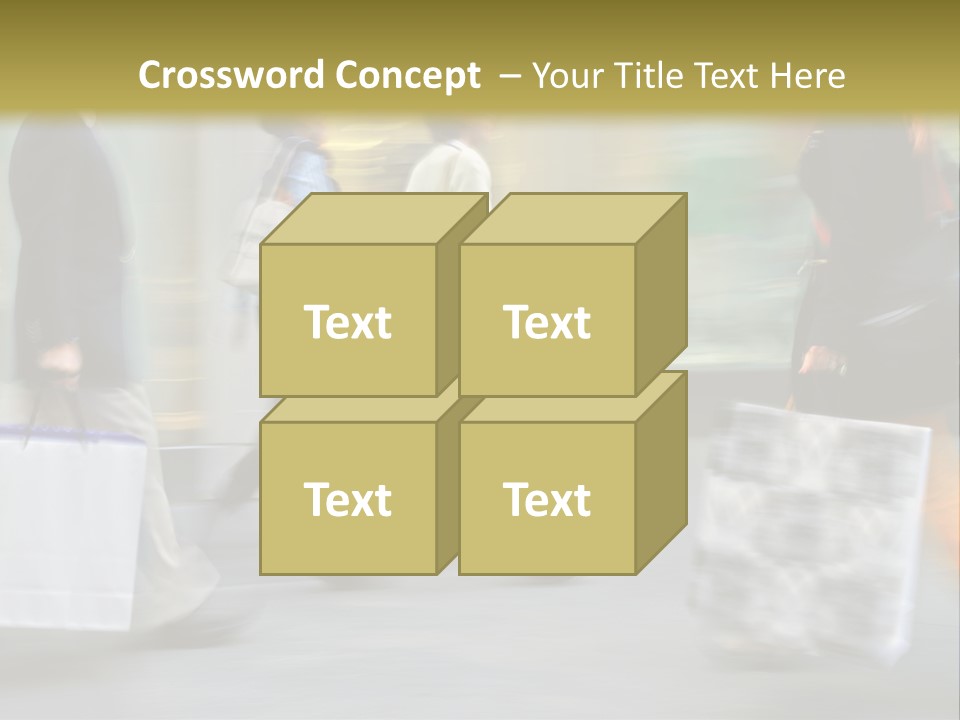 A Group Of People Walking Down A Street Carrying Shopping Bags PowerPoint Template