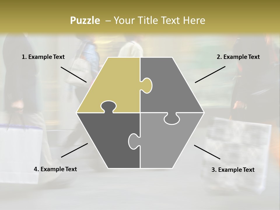 A Group Of People Walking Down A Street Carrying Shopping Bags PowerPoint Template