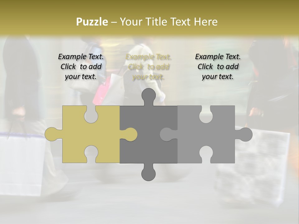 A Group Of People Walking Down A Street Carrying Shopping Bags PowerPoint Template