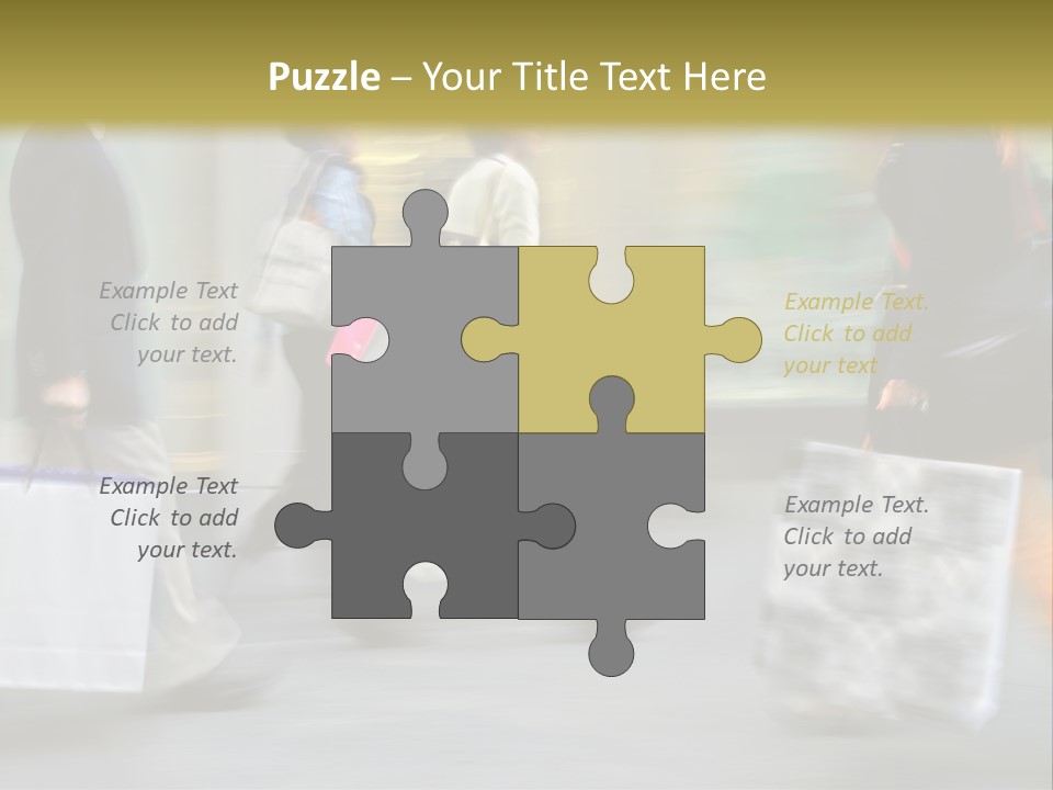 A Group Of People Walking Down A Street Carrying Shopping Bags PowerPoint Template