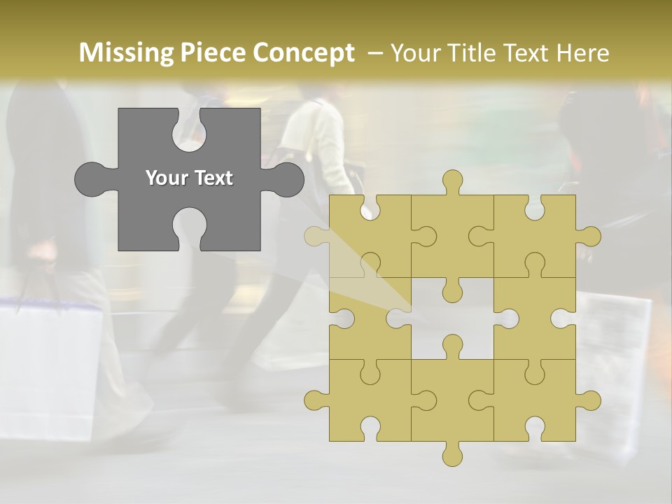 A Group Of People Walking Down A Street Carrying Shopping Bags PowerPoint Template