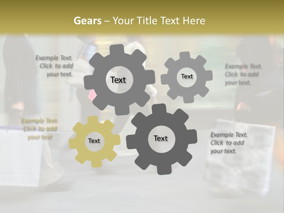 A Group Of People Walking Down A Street Carrying Shopping Bags PowerPoint Template