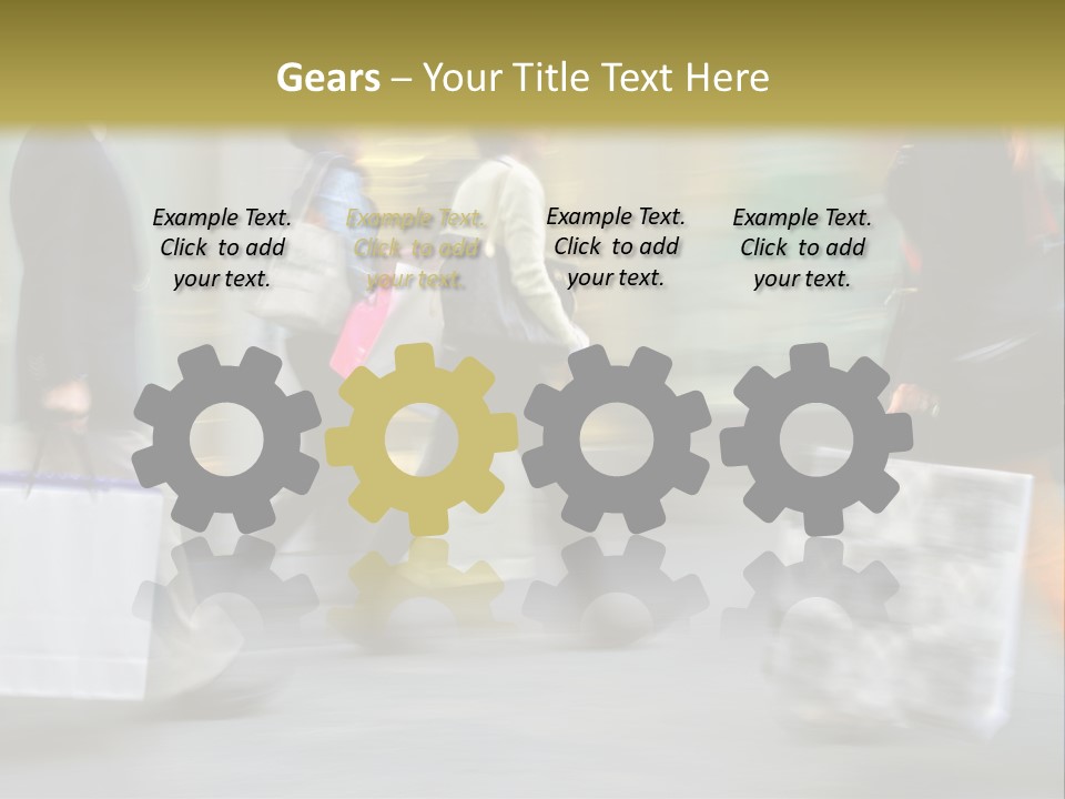 A Group Of People Walking Down A Street Carrying Shopping Bags PowerPoint Template