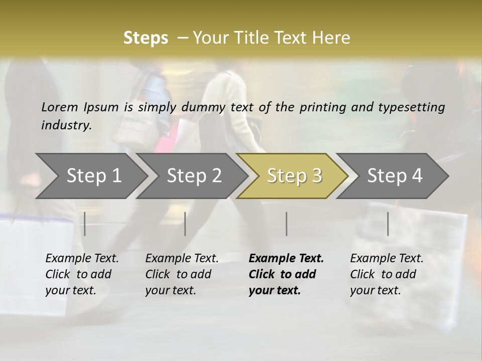 A Group Of People Walking Down A Street Carrying Shopping Bags PowerPoint Template