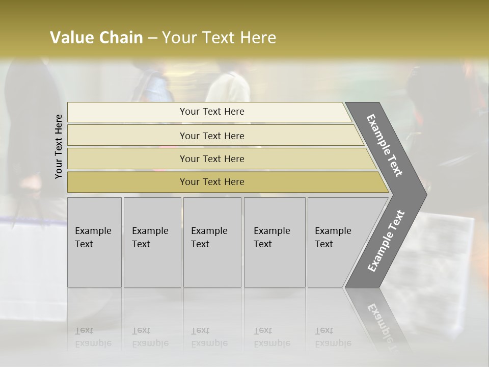 A Group Of People Walking Down A Street Carrying Shopping Bags PowerPoint Template