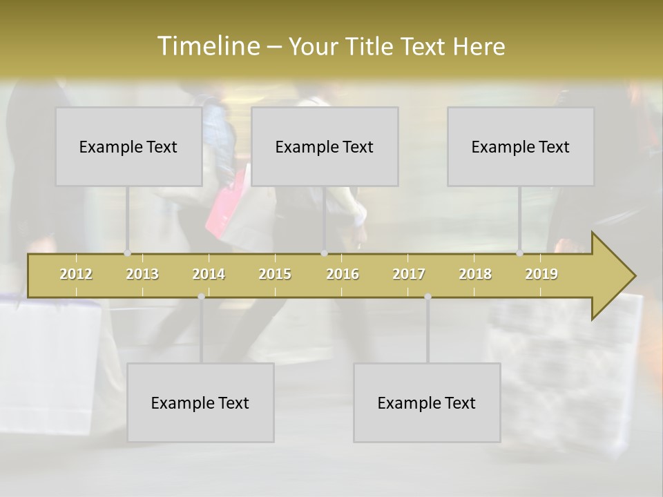 A Group Of People Walking Down A Street Carrying Shopping Bags PowerPoint Template