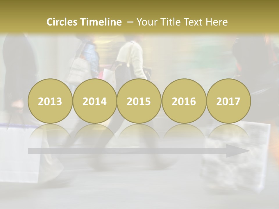 A Group Of People Walking Down A Street Carrying Shopping Bags PowerPoint Template