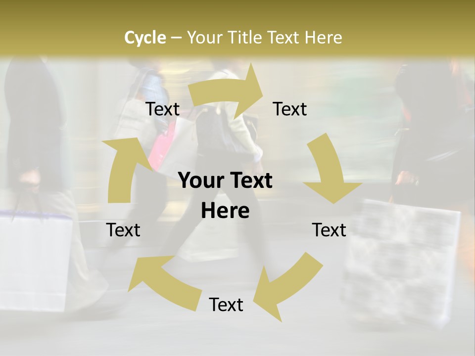 A Group Of People Walking Down A Street Carrying Shopping Bags PowerPoint Template