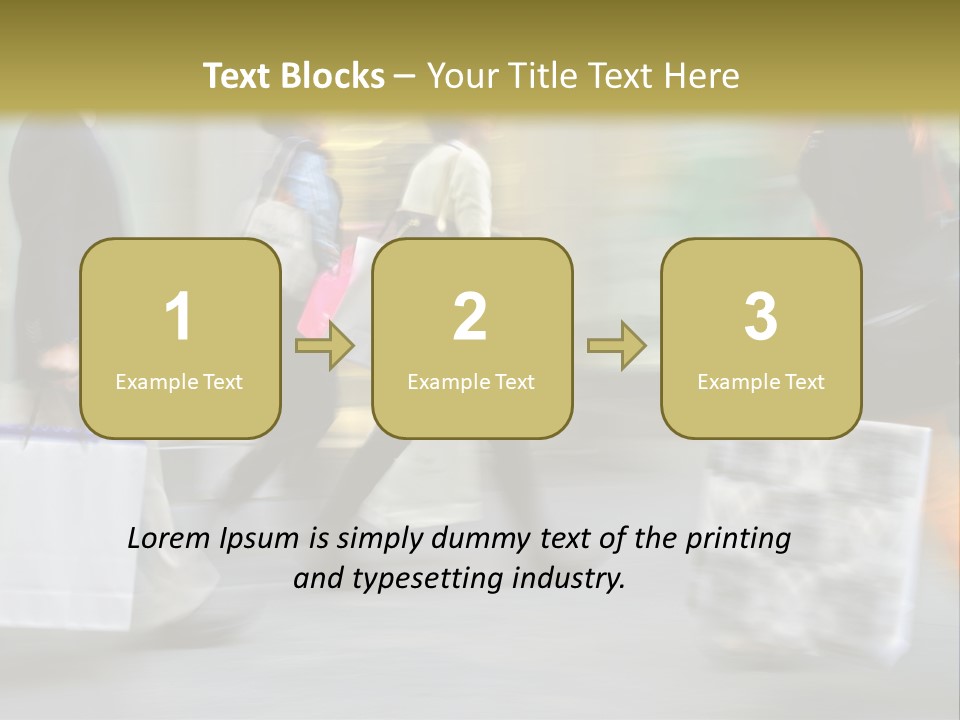 A Group Of People Walking Down A Street Carrying Shopping Bags PowerPoint Template