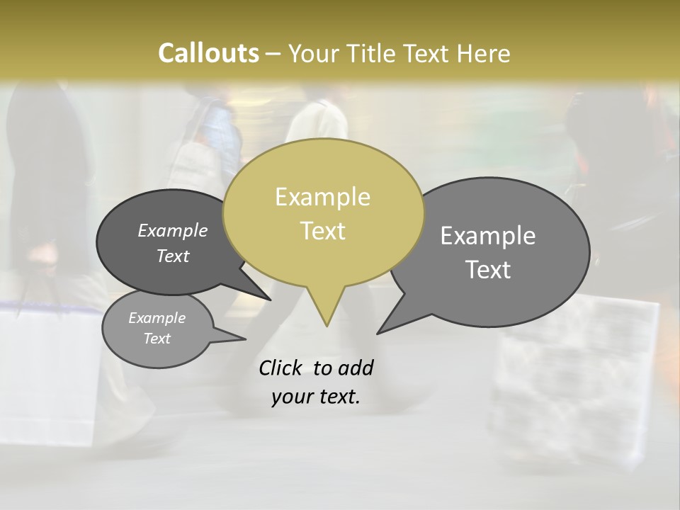 A Group Of People Walking Down A Street Carrying Shopping Bags PowerPoint Template