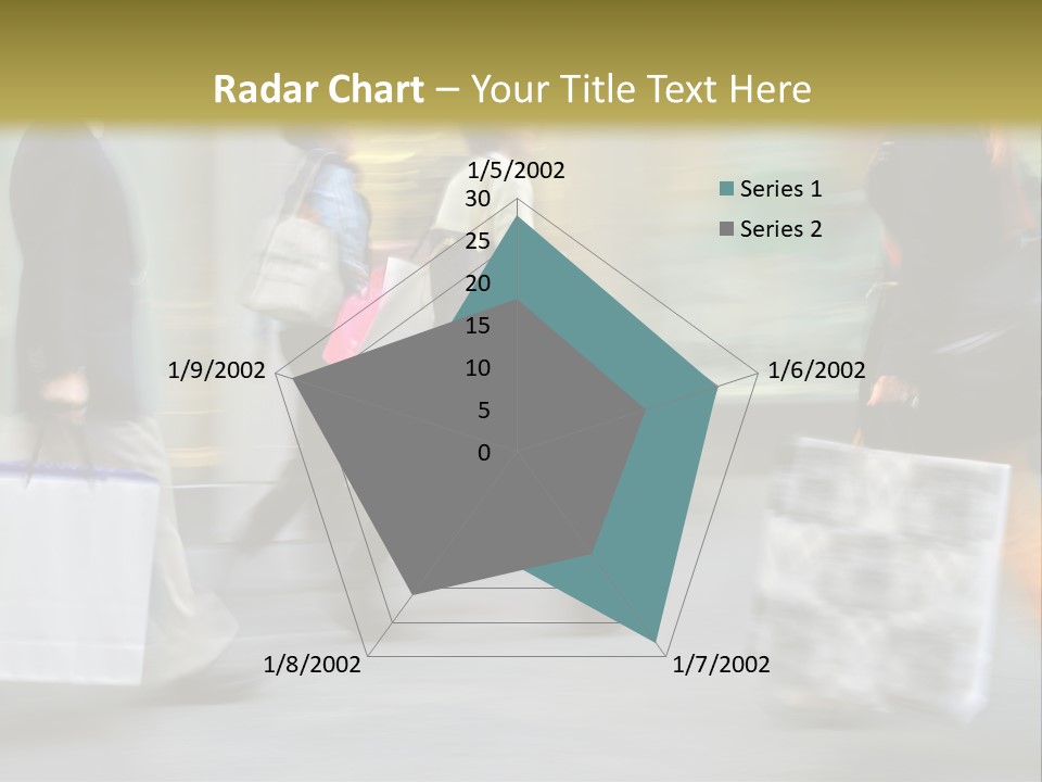 A Group Of People Walking Down A Street Carrying Shopping Bags PowerPoint Template