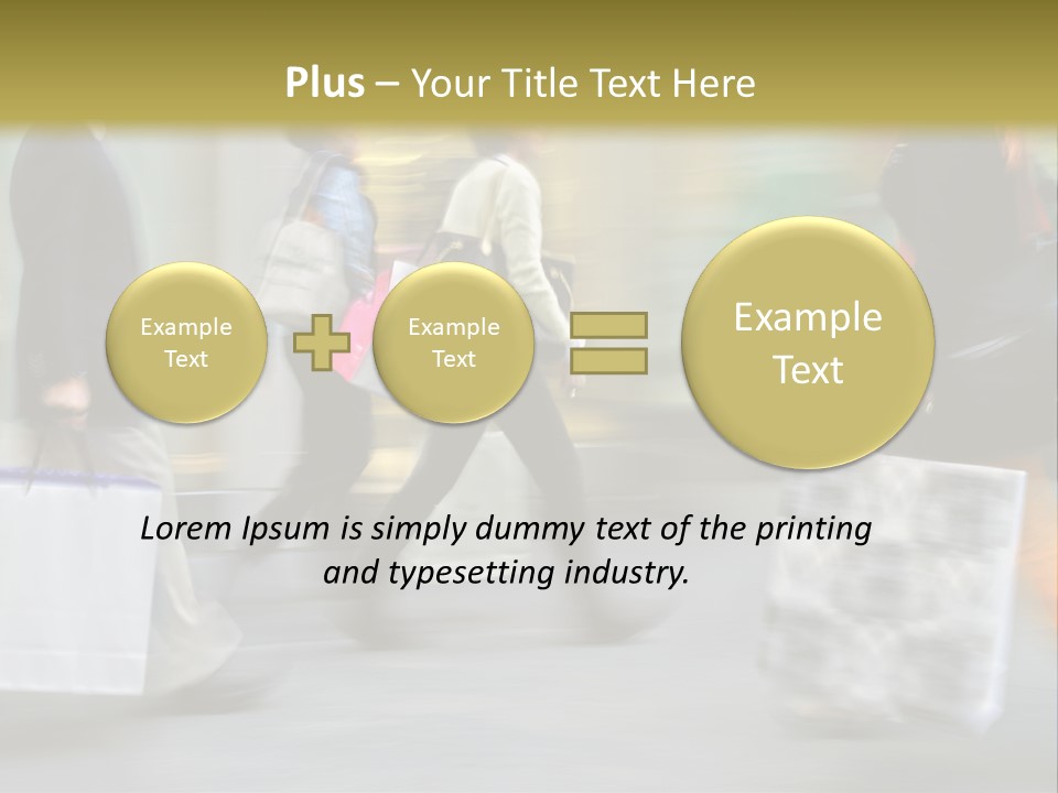 A Group Of People Walking Down A Street Carrying Shopping Bags PowerPoint Template