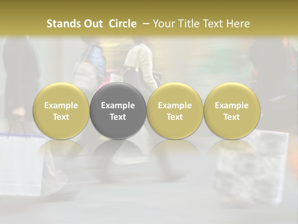 A Group Of People Walking Down A Street Carrying Shopping Bags PowerPoint Template