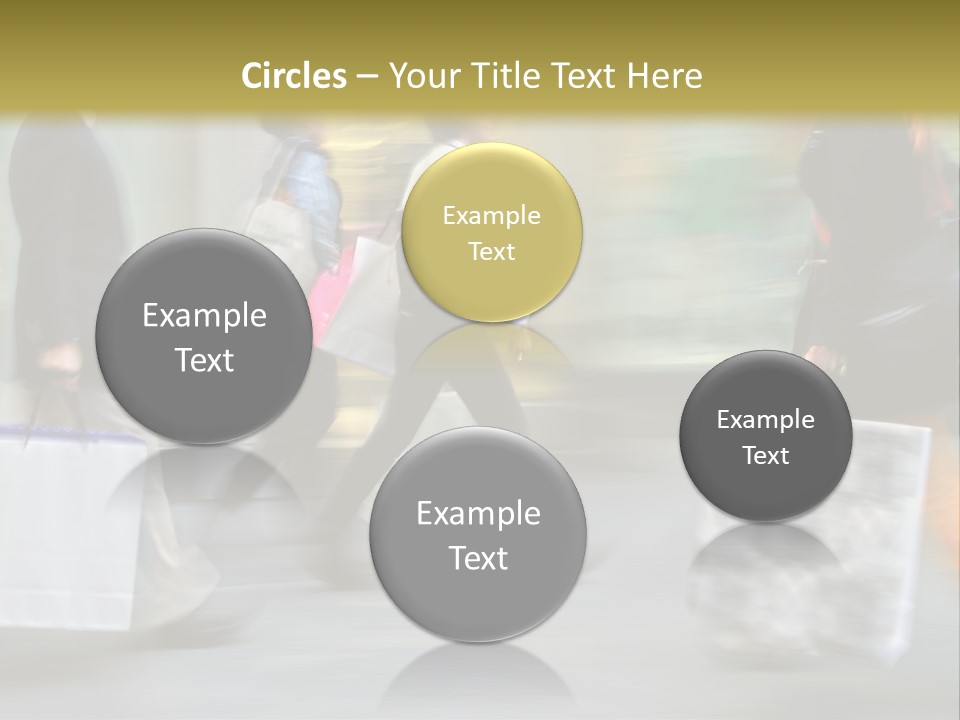 A Group Of People Walking Down A Street Carrying Shopping Bags PowerPoint Template