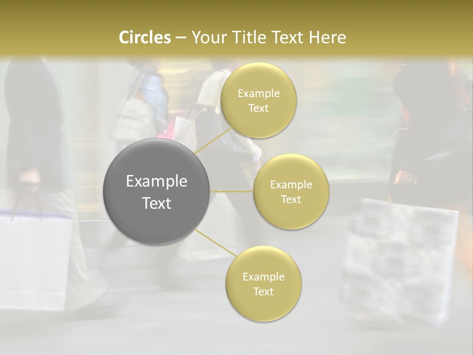 A Group Of People Walking Down A Street Carrying Shopping Bags PowerPoint Template