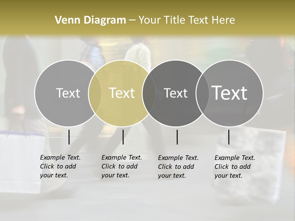 A Group Of People Walking Down A Street Carrying Shopping Bags PowerPoint Template