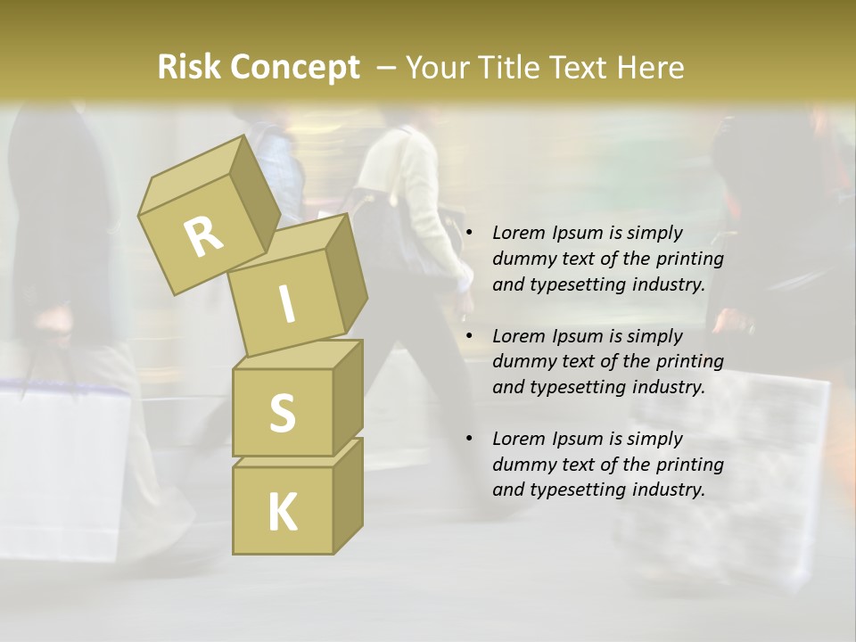 A Group Of People Walking Down A Street Carrying Shopping Bags PowerPoint Template