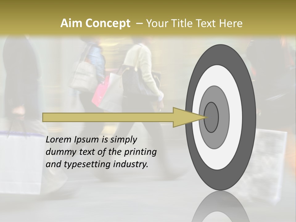 A Group Of People Walking Down A Street Carrying Shopping Bags PowerPoint Template