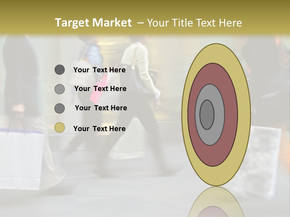 A Group Of People Walking Down A Street Carrying Shopping Bags PowerPoint Template