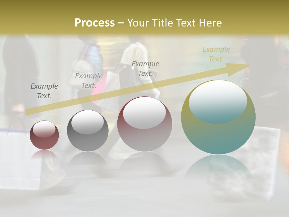 A Group Of People Walking Down A Street Carrying Shopping Bags PowerPoint Template