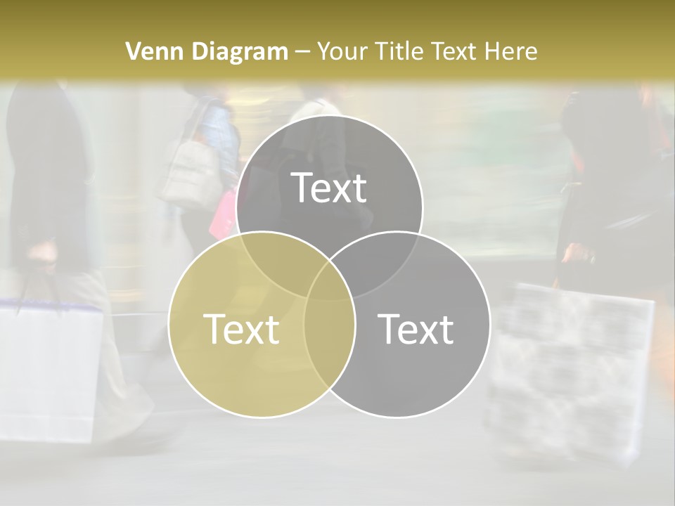 A Group Of People Walking Down A Street Carrying Shopping Bags PowerPoint Template