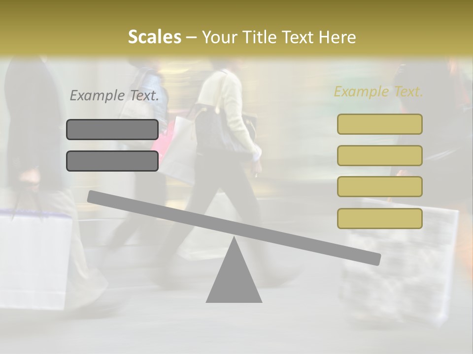 A Group Of People Walking Down A Street Carrying Shopping Bags PowerPoint Template