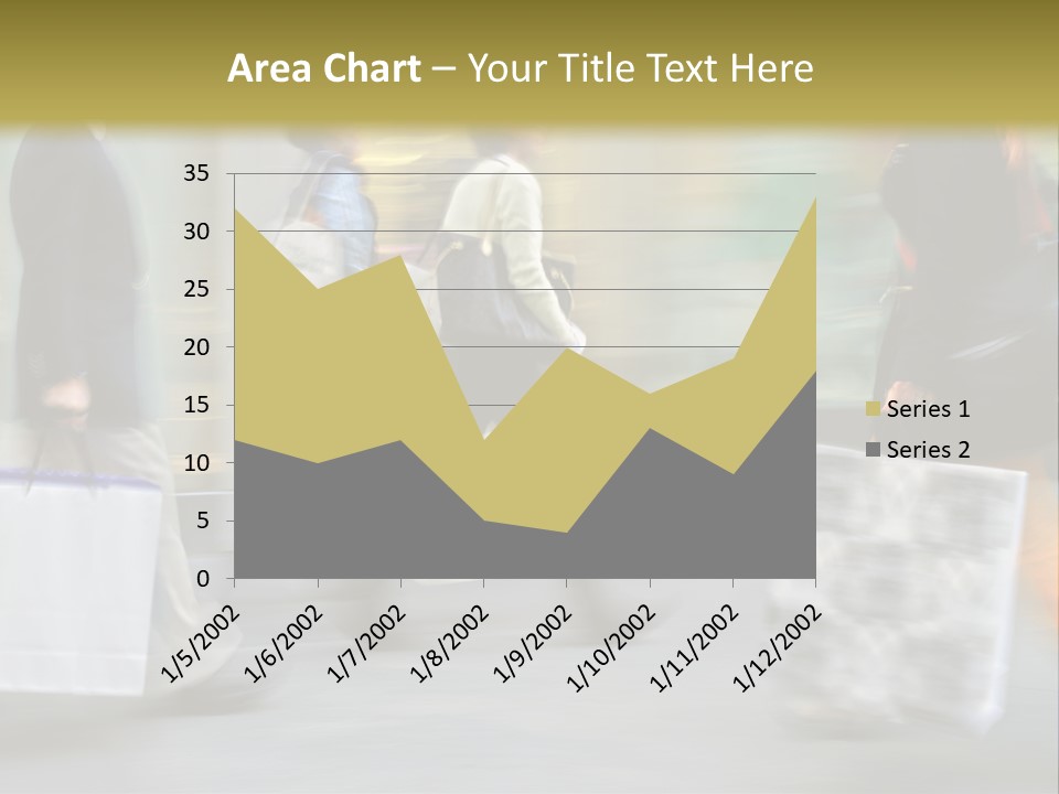 A Group Of People Walking Down A Street Carrying Shopping Bags PowerPoint Template