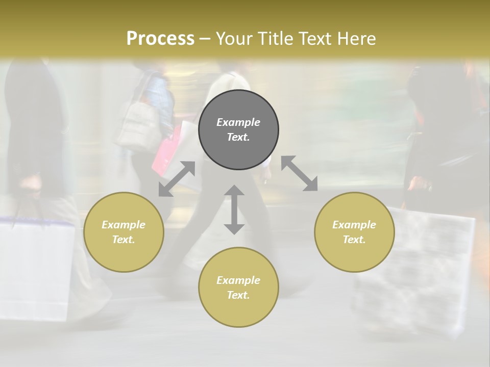 A Group Of People Walking Down A Street Carrying Shopping Bags PowerPoint Template