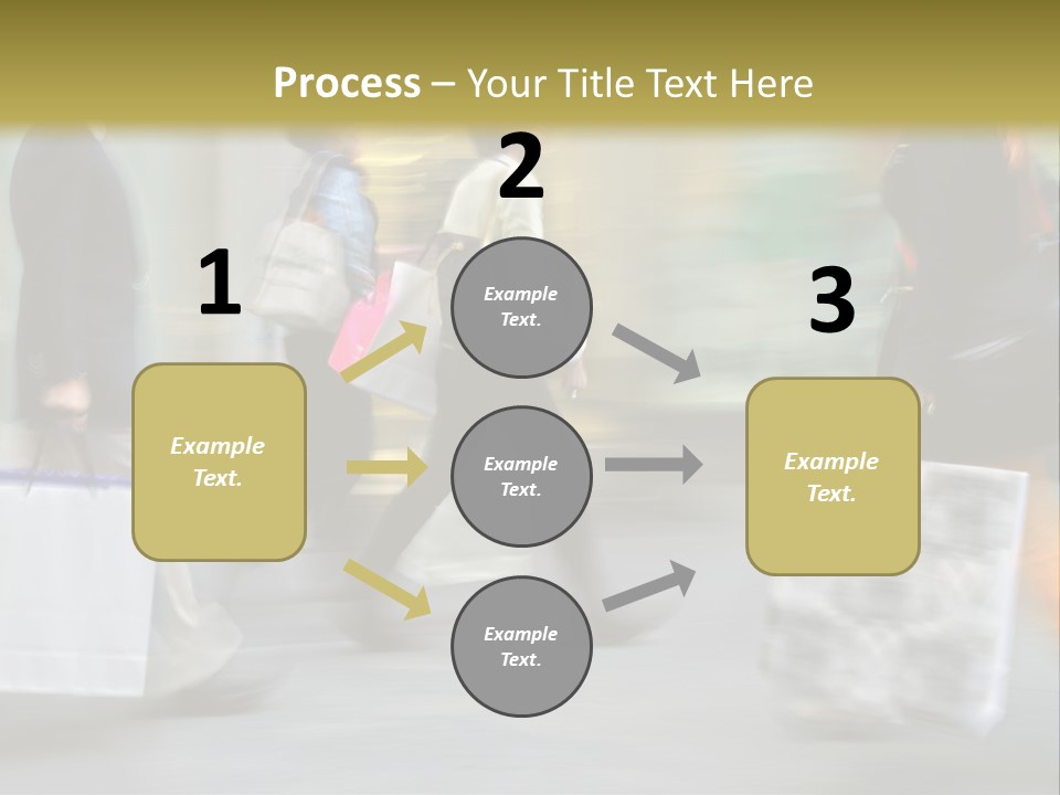 A Group Of People Walking Down A Street Carrying Shopping Bags PowerPoint Template