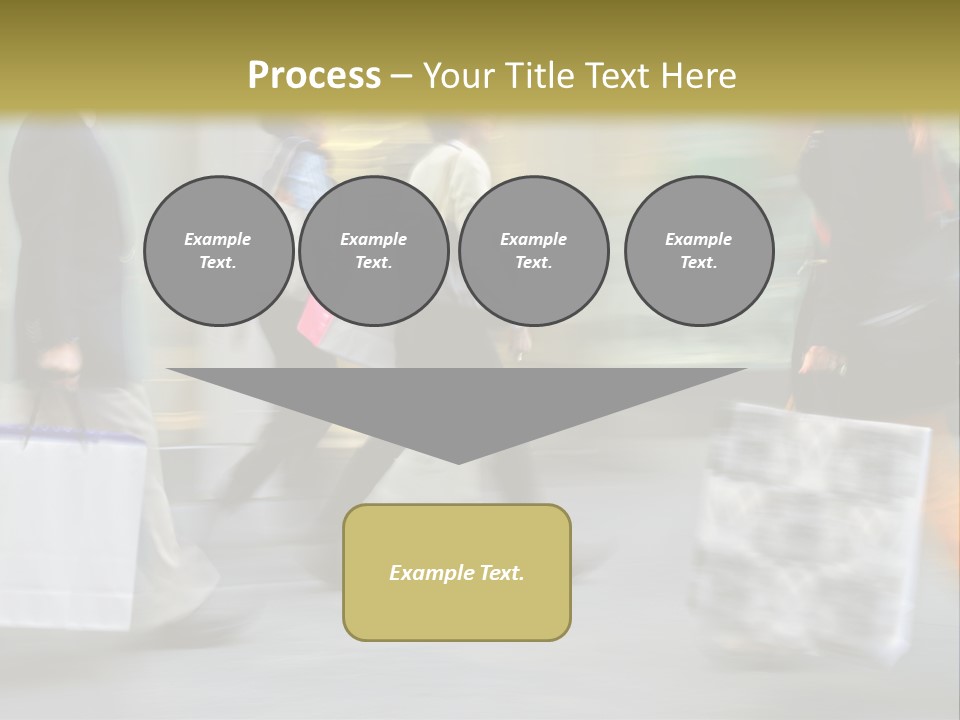 A Group Of People Walking Down A Street Carrying Shopping Bags PowerPoint Template