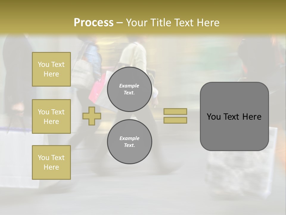 A Group Of People Walking Down A Street Carrying Shopping Bags PowerPoint Template