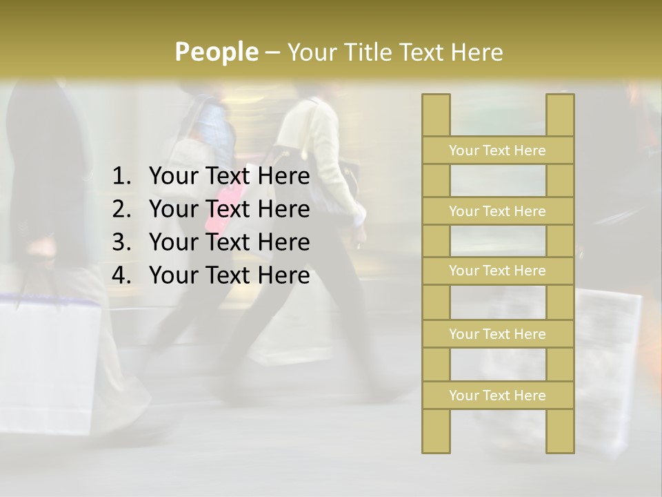 A Group Of People Walking Down A Street Carrying Shopping Bags PowerPoint Template