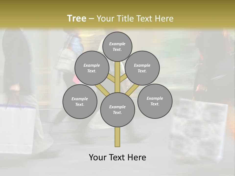 A Group Of People Walking Down A Street Carrying Shopping Bags PowerPoint Template