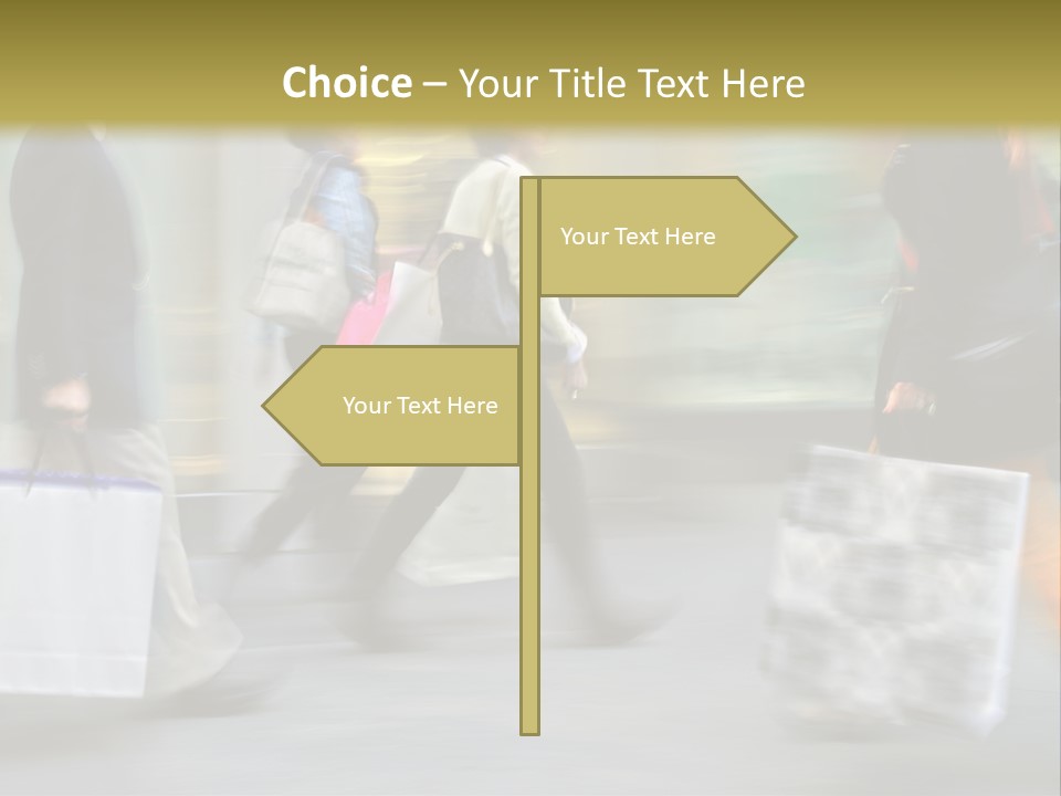 A Group Of People Walking Down A Street Carrying Shopping Bags PowerPoint Template