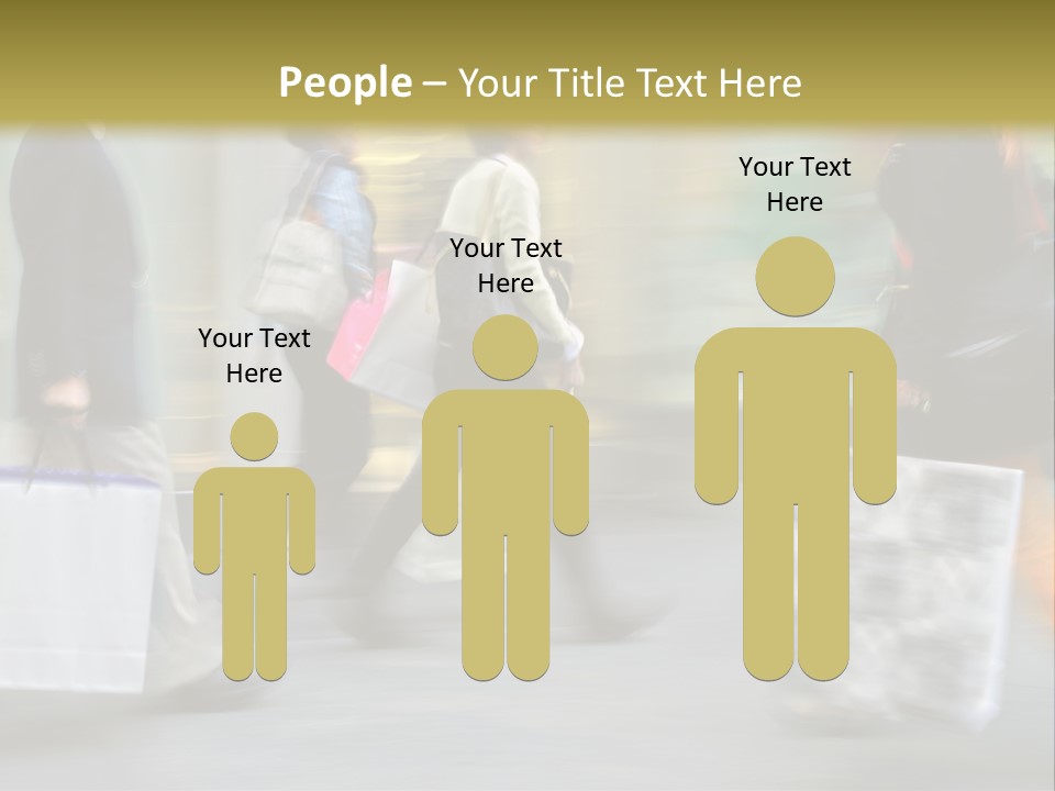 A Group Of People Walking Down A Street Carrying Shopping Bags PowerPoint Template