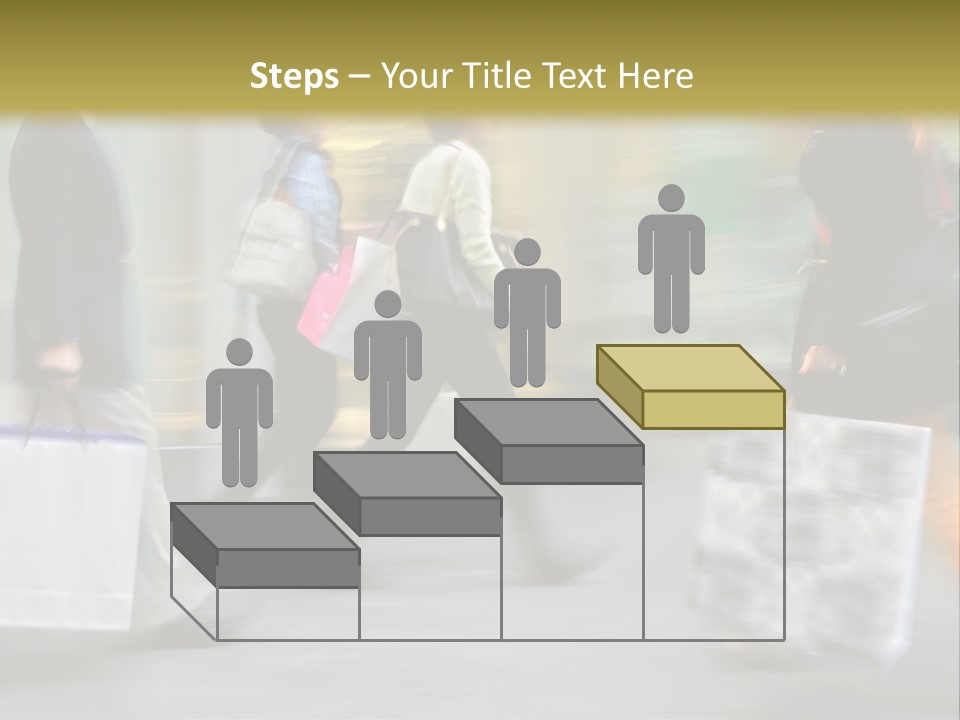 A Group Of People Walking Down A Street Carrying Shopping Bags PowerPoint Template