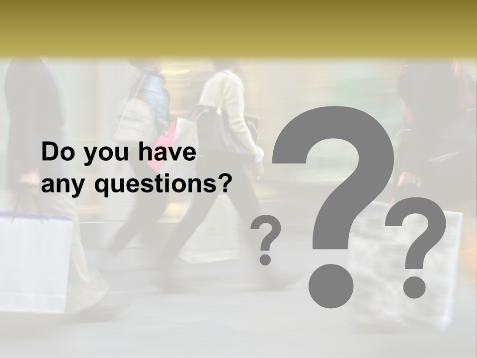 A Group Of People Walking Down A Street Carrying Shopping Bags PowerPoint Template