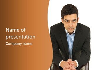 White Background Business One Person PowerPoint Template