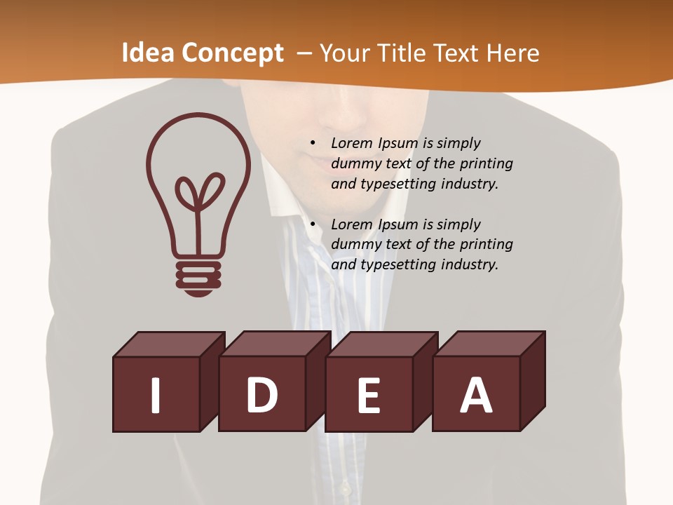 White Background Business One Person PowerPoint Template