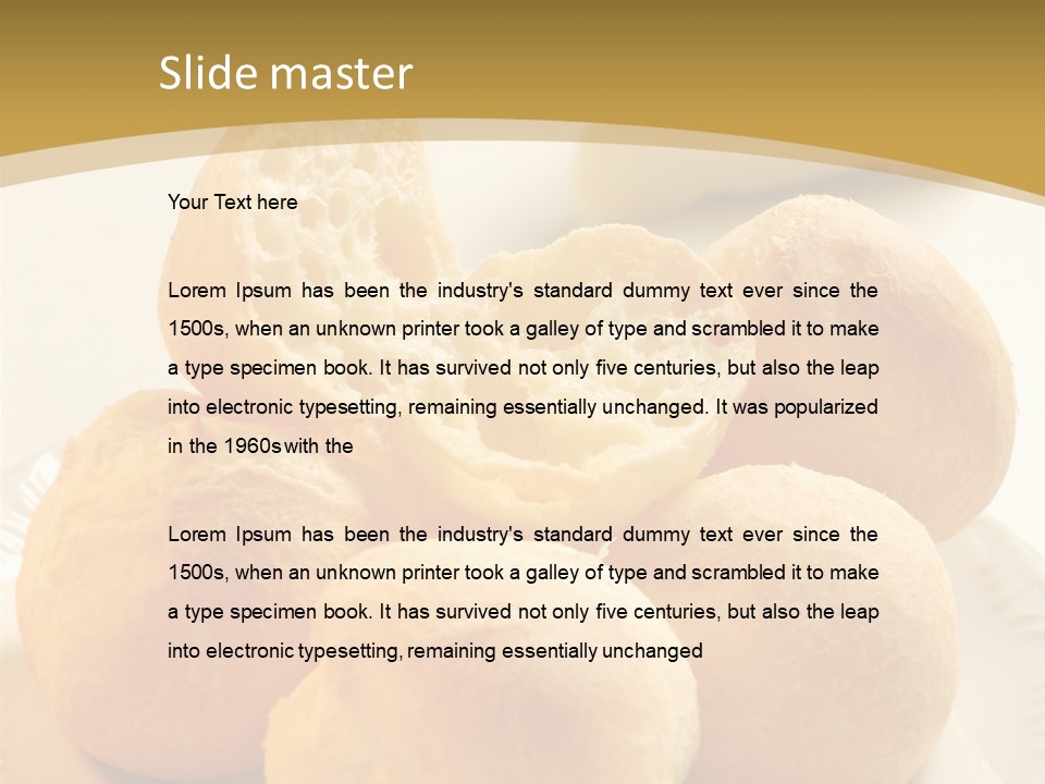 A Plate Of Bread And Butter On A Table PowerPoint Template