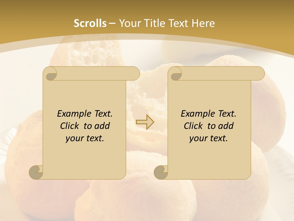 A Plate Of Bread And Butter On A Table PowerPoint Template