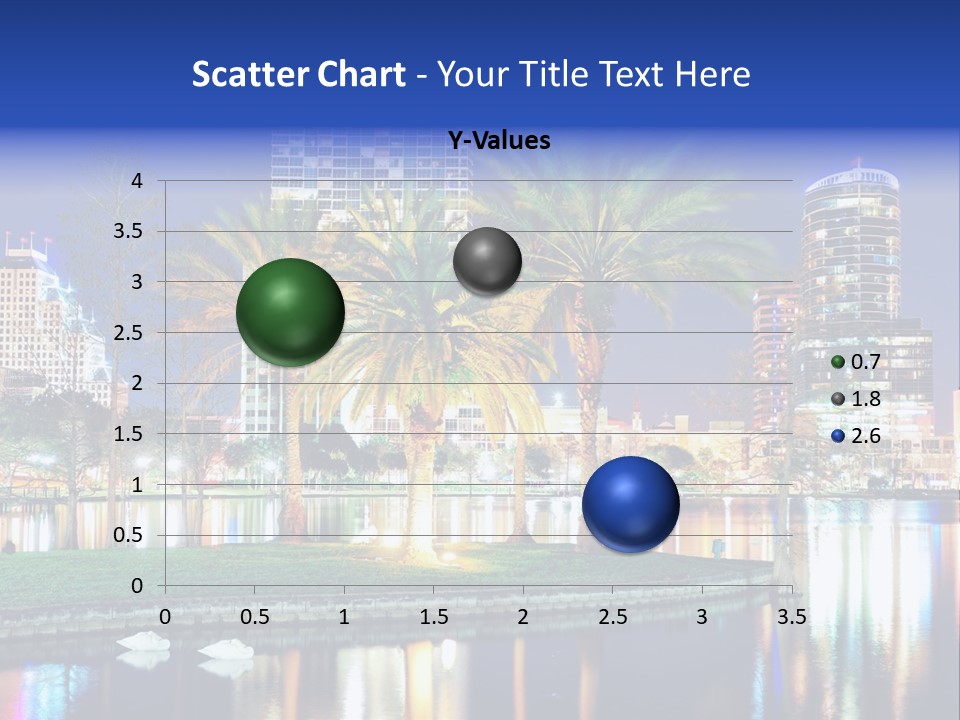 A City Skyline With Palm Trees In The Foreground PowerPoint Template