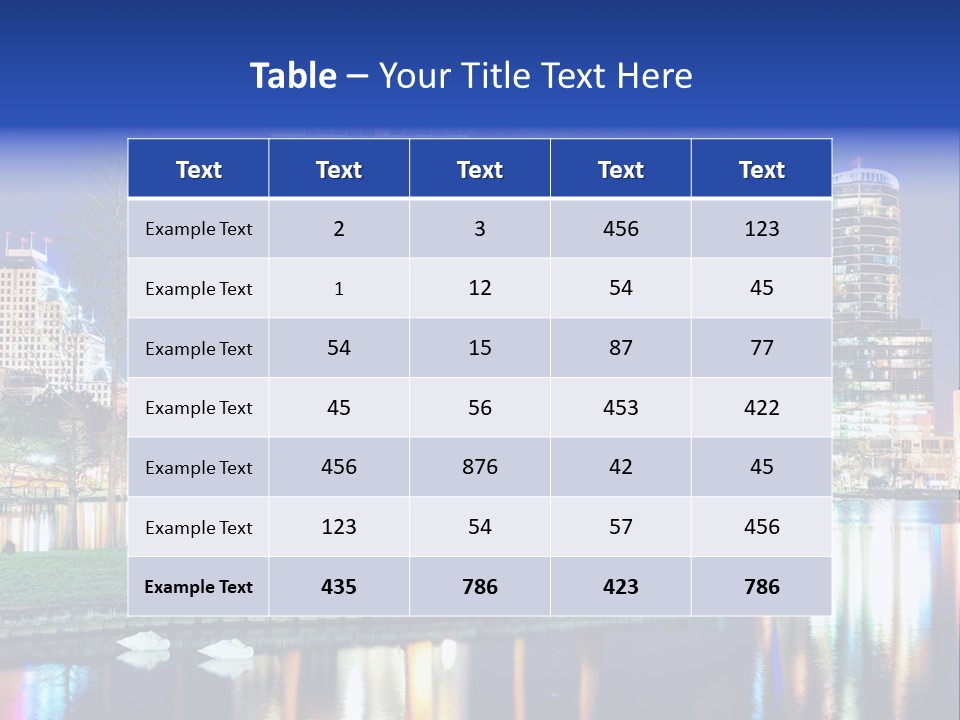 A City Skyline With Palm Trees In The Foreground PowerPoint Template