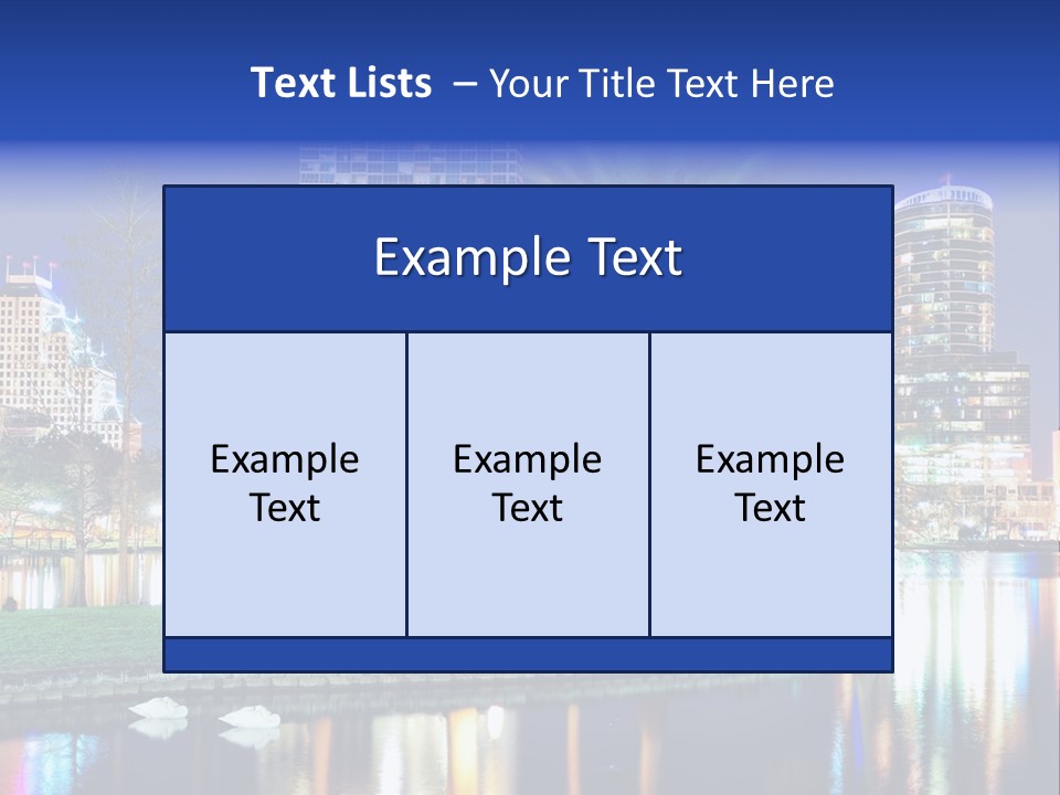 A City Skyline With Palm Trees In The Foreground PowerPoint Template