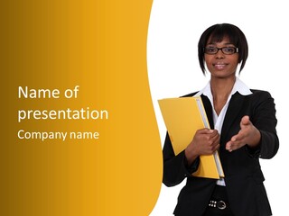 Gesture Suit African PowerPoint Template