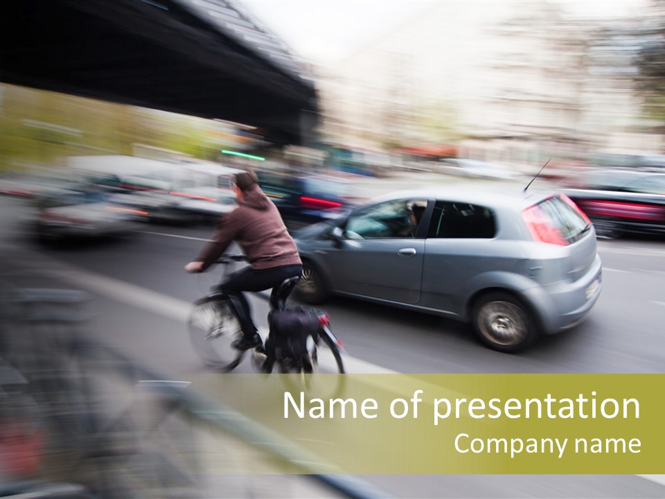 Driving Overtake Town PowerPoint Template